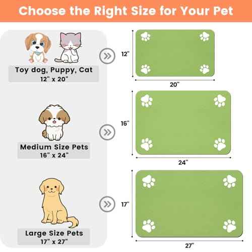 Pet Feeding Mat (Lime Green / 24"L x 16"W)