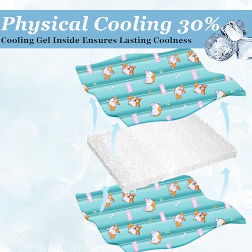 Cooling Dog Bed (Green Puppy / 20''*16'' Small)
