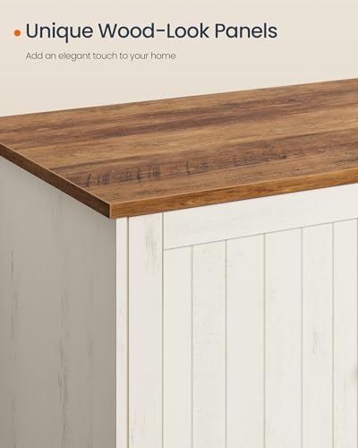 Toolless Assembly Litter Box Enclosure (Rustic White + Honey Brown / L (31.5"L x 19.7"W x 19.7"H))