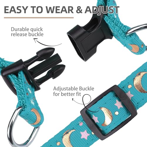 No Pull Dog Harness Small Sized Step (Light Blue Moon Star / Small)