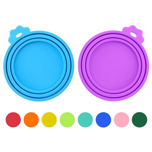 2 Pack Pet Food Can Covers (Blue/Purple)