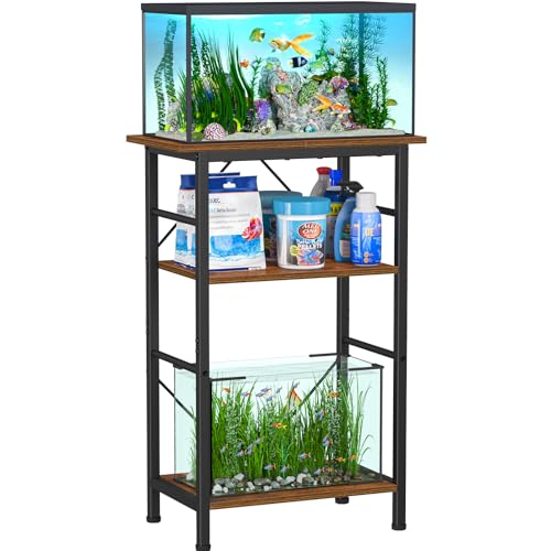 5 10 Gallon Aquarium Stand (Rustic Brown / 10 Gal-3 Tier)
