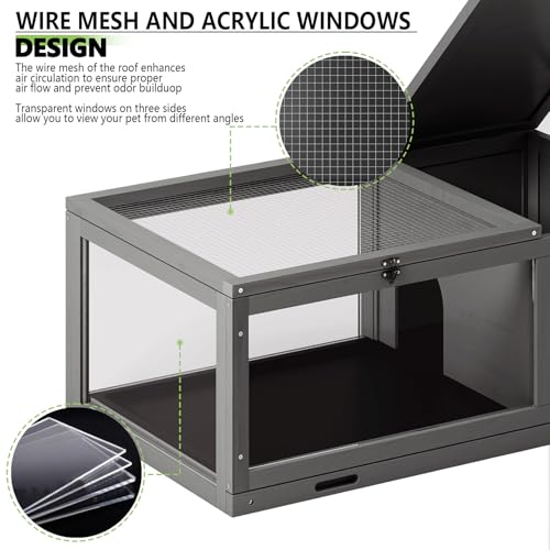 Tortoise Habitat with Adjustable Lamp Holder (New Gray)