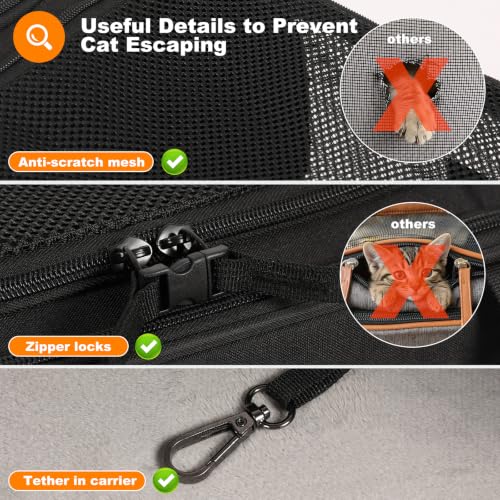 20x14x14 Expandable car cat Carrier (All black)