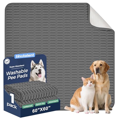 Washable Pee Pads for Dogs Puppy Pad (Dark Grey / 60"x60"(Pack of 1))