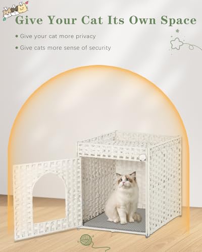 Cat Litter Box Enclosure Furniture (White / Standard)