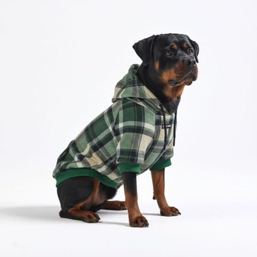 Dog Hoodie Buttery (Green Plaid / 5XL)