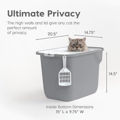 Large Top Entry Cat Litter Box (Top Entry / Gray)