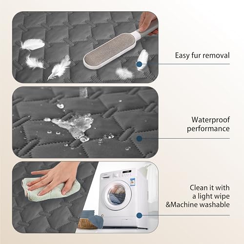 Waterproof Armchair Covers for Pets (30x30 Inch (Pack of 1) / Dark Grey)