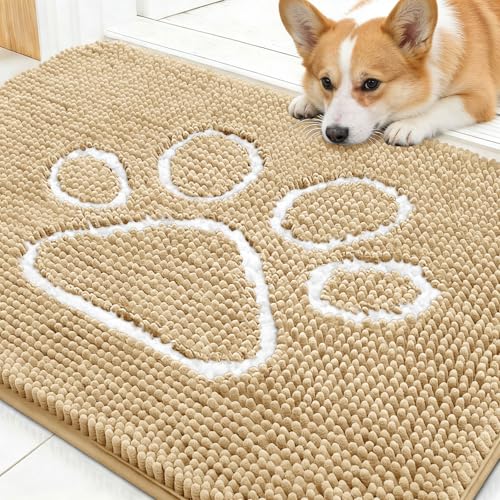 Dog Door Mat for Muddy Paws 30x20 (Beige / 30" X 20")