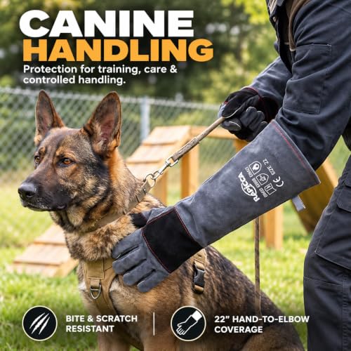 Animal Handling Gloves (2 Count (Pack of 1) / 22 Inches)