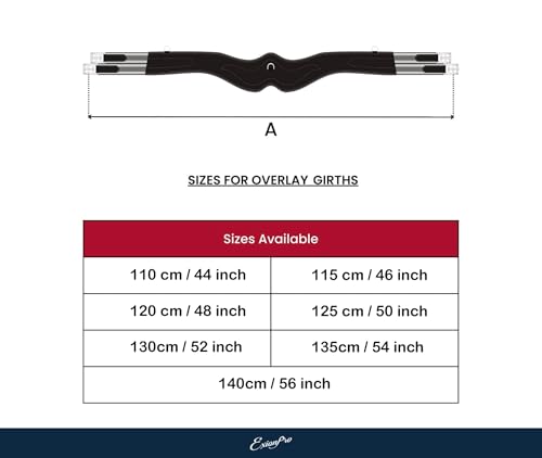 Exion Fancy Anatomic Snap Over Lay Girth Comfotable for Horse (Havana/ Choco Brown-Leather Padding / 48 inch/ 120 cm)