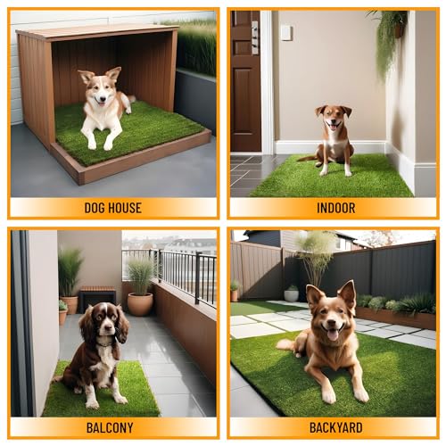 Artificial Grass Puppy Potty Training Pad with Tray (A Black Tray/Grass / 15" x 30")