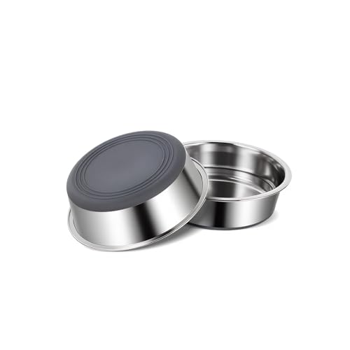 Dog Bowls Food Grade Stainless Steel for Food and Water (Gray / 2 Cup)