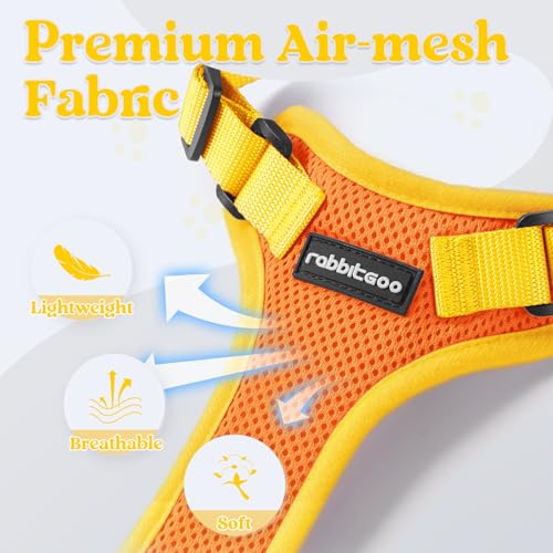 Cat Harness and Leash Set (Orange & Yellow / S)