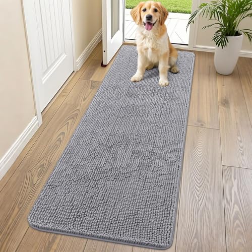 Dog Door Mat for Muddy Paws 70x24 (Grey / 70"X24")