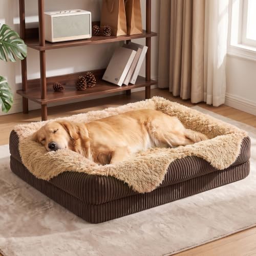 Orthopedic Dog Bed for Large Sized Dog (Brown / 42"L x 30"W x 7"T)
