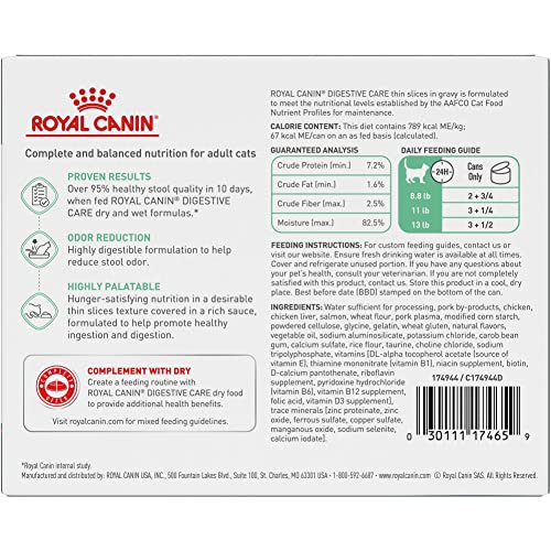 Feline Care Nutrition Digestive Care Adult Thin Slices in Gravy Cat Food (3 Ounce (Pack of 6))