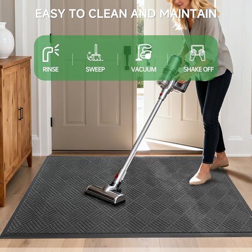 Front Door Mat (2' x 6' (Rectangular) / Grey Diamond)