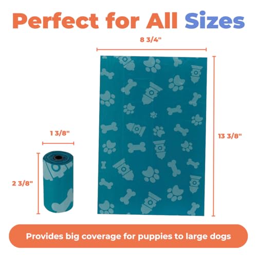 Poop Bags for Dogs (Turquoise / 360 Bags)
