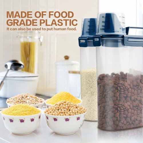 Upgraded Dog Food Storage Container Small (Blue 3 Qt)
