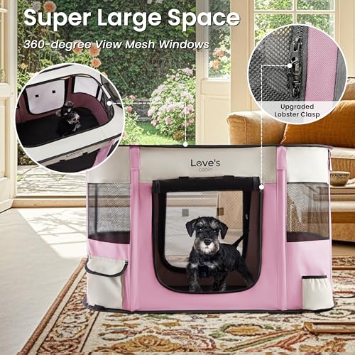 Pet Puppy Dog Playpen (Light Pink / Large)
