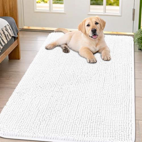 Dog Door Mat for Muddy Paws 54x32 (White / 54"X32")