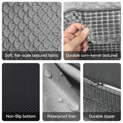 Orthopedic Dog Bed for Medium Dogs (Grey / 28"l X 23"w X 6.5"th)