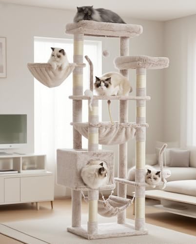 Cat Tree 63'' Cat Tower for Large Cats (63 inch / Muchroom)