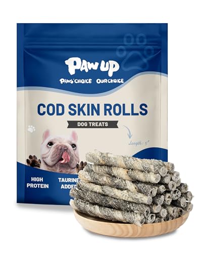 Cod Skin Rolls Dog Treats Natural High Omega 3 Dog Snacks (1 Pound (Pack of 1))