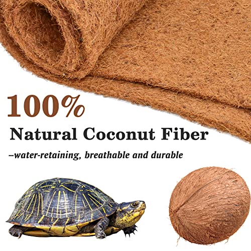 3 Rolls Reptile Carpet 16x36 Inch Coconut Fiber Mat for Tank Bedding (3 Pcs (16X36in))