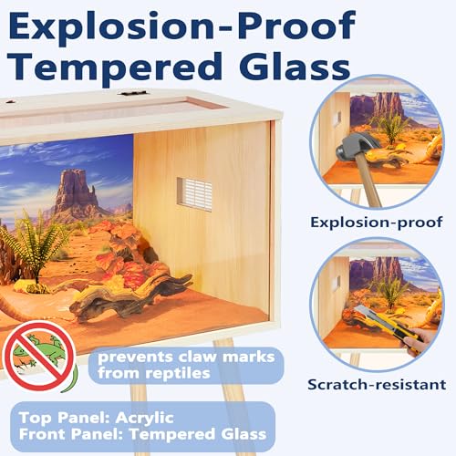 30 Gallon Reptile Tank (Oak / 30 gallons,24x16x16 inch)