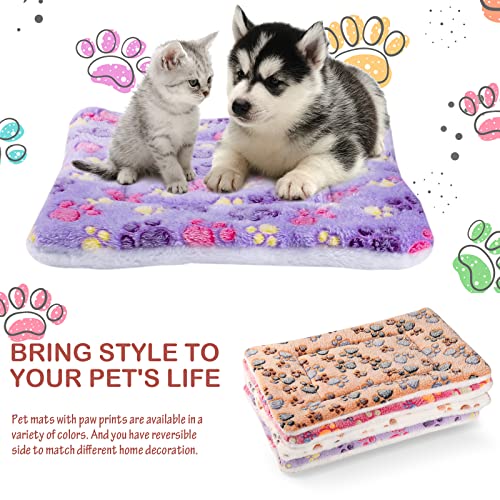 4 Pack Soft Pet Bed Mat Small Dog Crate Fleece (13 x 19 Inches / Vivid Color)