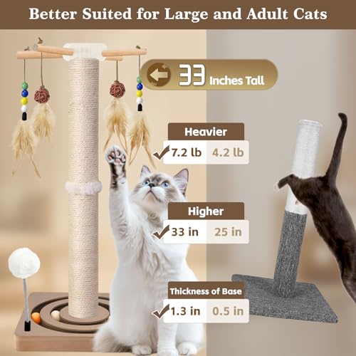 Tall Cat Scratching Post (33 Inches Tall)