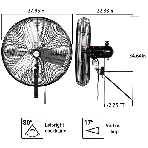 24 in. Outdoor Oscillating Wall Fan
