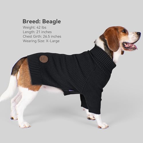 Dog Sweater Long Sleeve Warm Sweaters for Giant Breed Dogs Boy Girl (Black / XXXX-Large)