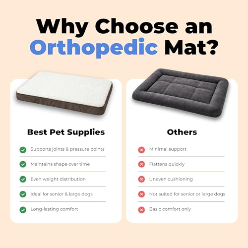 Orthopedic Dog Bed with Memory Foam (Brown / 24" x 16" x 3")