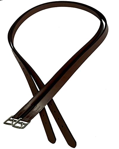 Genuine Leather English Stirrup Leathers (48 inch / Chestnut)