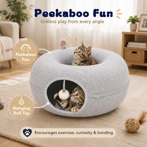 Felt Cat Tunnel for Large Indoor Cats