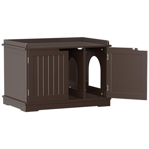 Cat Litter Box Enclosure Furniture Hidden (Brown)