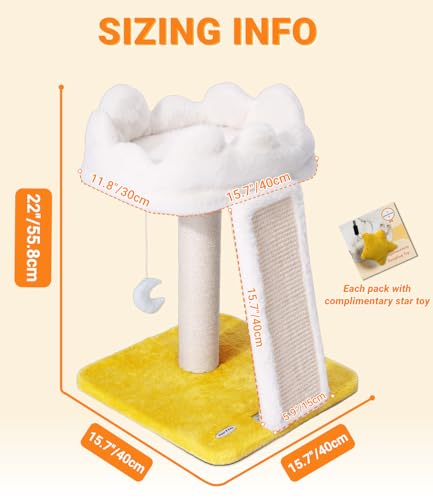 Cat Tree Cloud Cat Tower with Soft Bed (22" with Scratching Pad)
