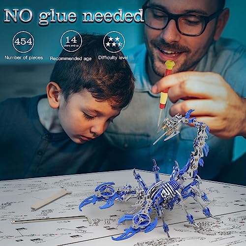 Scorpion 3D Metal Puzzles Kits for Adults Teens (Blue)