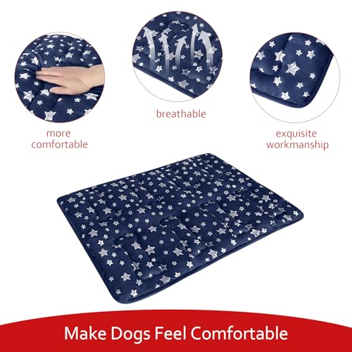 Dog Crate Pad Mat (36"X23" / Navy)