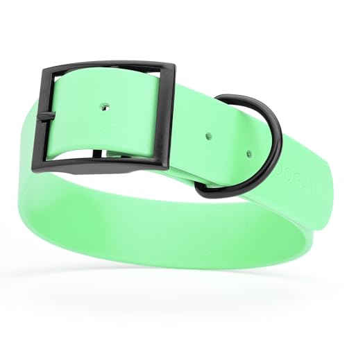 Biothane Waterproof Dog Collar Strong Coated Nylon Webbing with Black Hardware Odor
