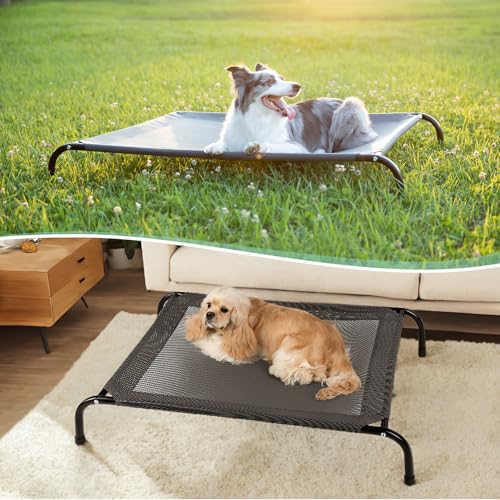 50" Lx32 Wx8 H Cooling Elevated Dog Bed for Large Dogs with Non (50.0"L x 32"W x 8.0"Th / Grey)