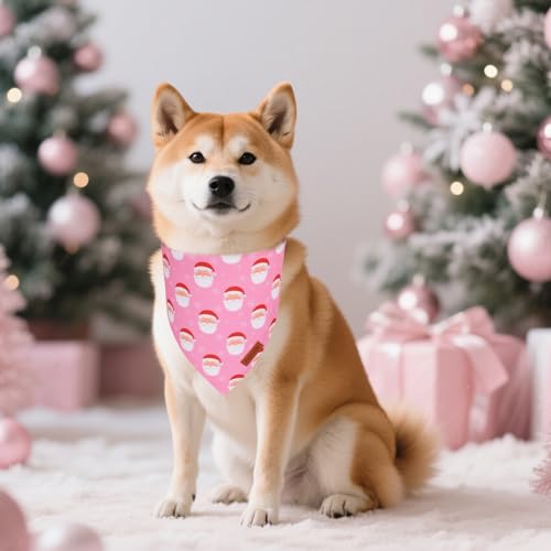 Pink Christmas Dog Bandana (Large / Christmas-2)