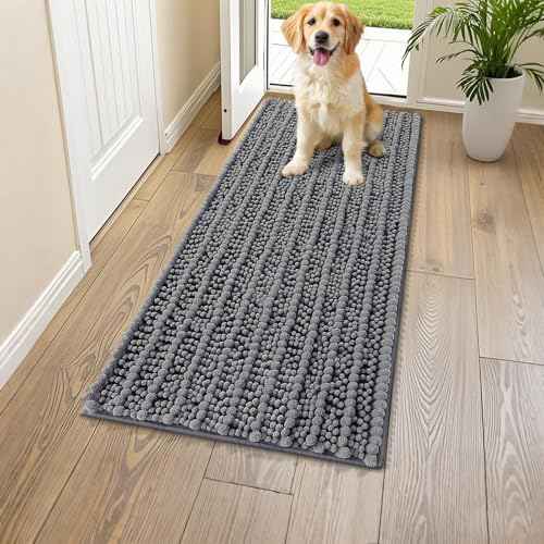 Dog Door Mat for Muddy Paws 47x20 (Layered-Dark Grey / 47"X20")