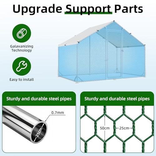 Metal Chicken Coop (9.8’L x 6.6’W x 6.4’H)