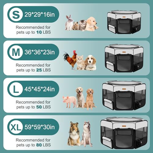 Portable Dog Playpen (Large / Black)