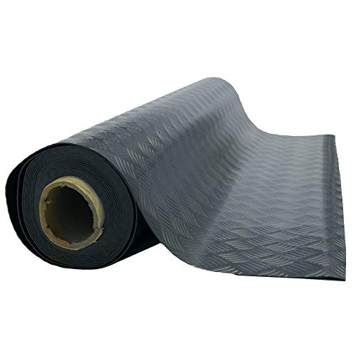 Diamond Grip Resilient Flooring Mat (2mm x 4 x 12-Feet / Dark Grey)